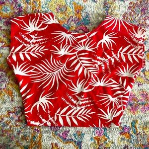 Red Palm Leaf Crop top
